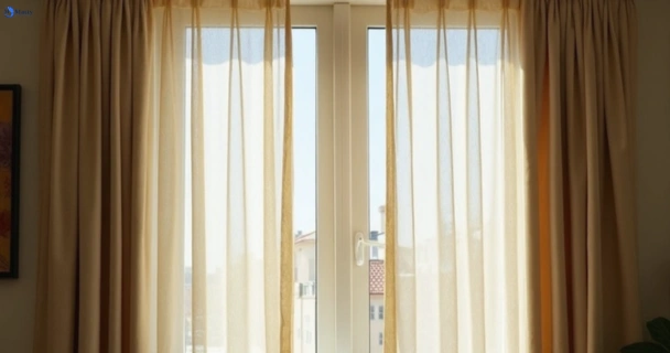 Dusty and dull curtains in kooyong-vic before steam cleaning